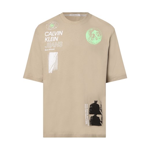 Calvin Klein Jeans T-shirt męski Mężczyźni Bawełna beżowy nadruk M vangraaf okazyjna cena