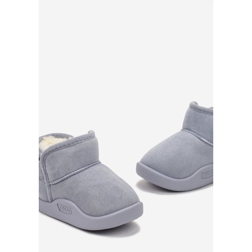 Buty zimowe dziecięce Born2be szare na zimę śniegowce 