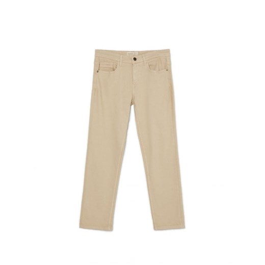Cropp - Beżowe jeansy comfort - beżowy Cropp 34/34 Cropp
