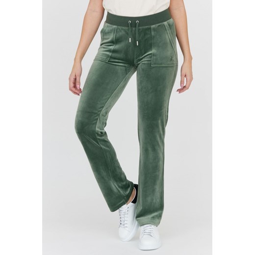 JUICY COUTURE - Zielone spodnie dresowe z weluru Juicy Couture S okazyjna cena outfit.pl