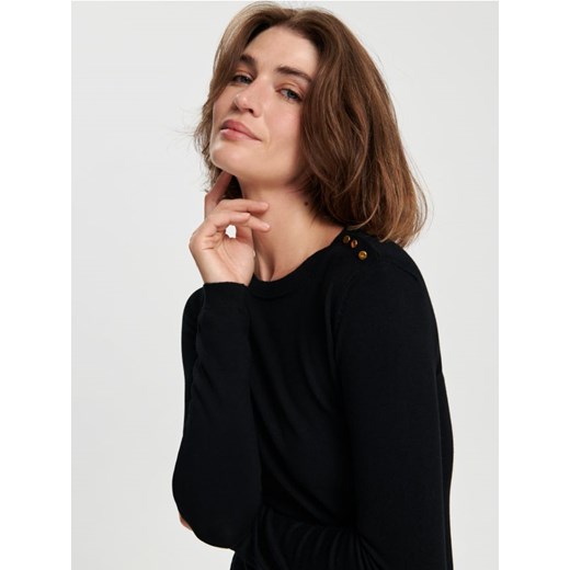Sinsay - Sweter z ozdobnymi guzikami - czarny ze sklepu Sinsay w kategorii Swetry damskie - zdjęcie 162829318