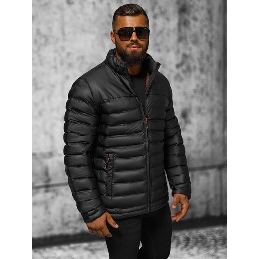 Kurtka męska pikowana czarna OZONEE JS/22M326/392 Ozonee S/48 ozonee.pl
