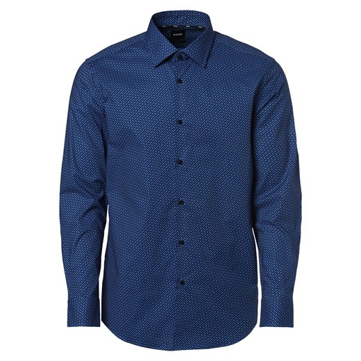 BOSS Koszula męska Mężczyźni Slim Fit Bawełna niebieski wzorzysty 42 promocyjna cena vangraaf