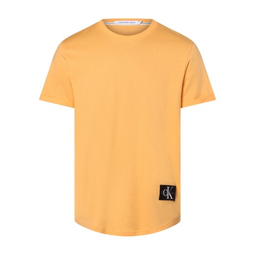 Calvin Klein Jeans T-shirt męski Mężczyźni Bawełna morelowy jednolity ze sklepu vangraaf w kategorii T-shirty męskie - zdjęcie 162832348