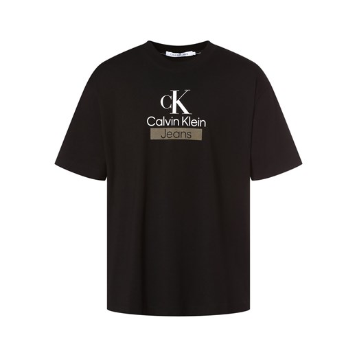 Calvin Klein Jeans T-shirt męski Mężczyźni Bawełna czarny nadruk ze sklepu vangraaf w kategorii T-shirty męskie - zdjęcie 162832355