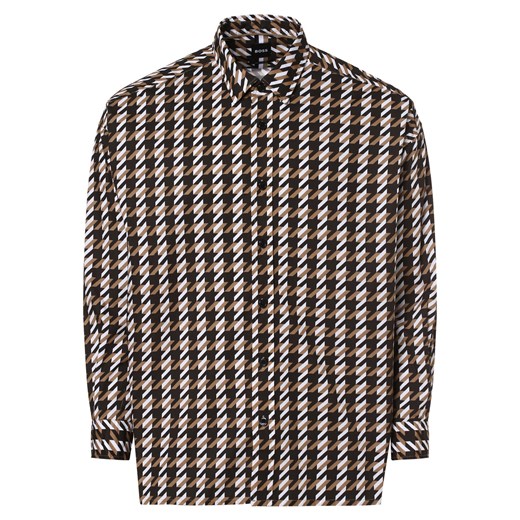 BOSS Koszula męska Mężczyźni Comfort Fit Bawełna brązowy wzorzysty ze sklepu vangraaf w kategorii Koszule męskie - zdjęcie 162832468