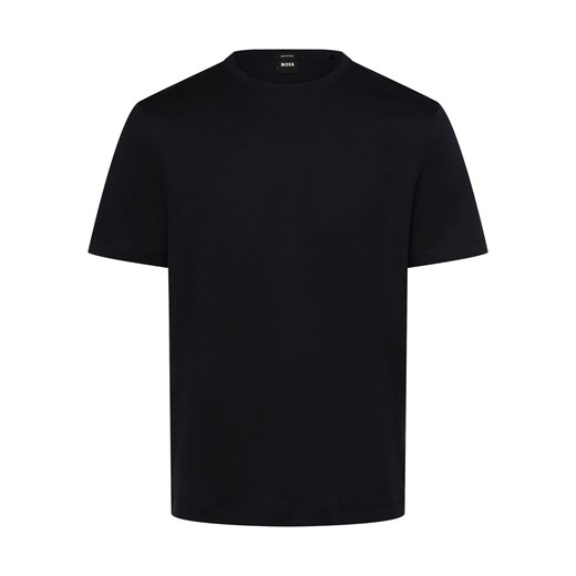 BOSS T-shirt męski Mężczyźni Bawełna granatowy jednolity ze sklepu vangraaf w kategorii T-shirty męskie - zdjęcie 162832475