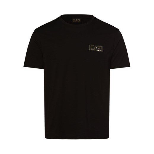EA7 Emporio Armani T-shirt męski Mężczyźni Bawełna czarny jednolity XL vangraaf