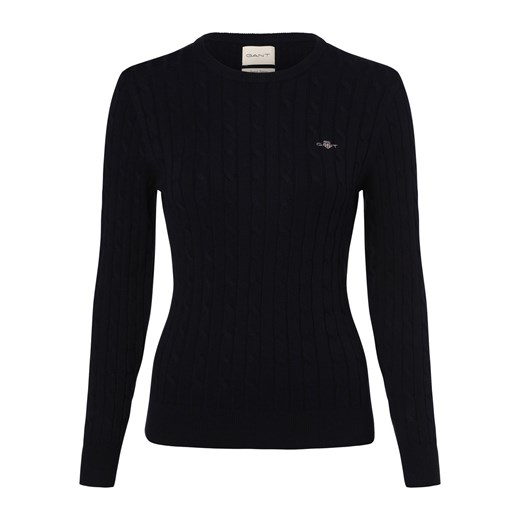 Gant Sweter damski Kobiety Bawełna granatowy wypukły wzór tkaniny - id: 645911-0003-09920 - marki Gant - 162832766 Gant Sweter damski Kobiety Bawełna granatowy wypukły wzór tkaniny ze sklepu vangraaf w kategorii Swetry damskie - zdjęcie 162832766