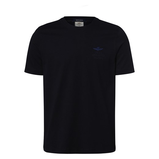 Aeronautica T-shirt męski Mężczyźni Bawełna granatowy jednolity XXL vangraaf