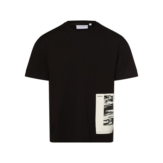 Calvin Klein T-shirt męski Mężczyźni Dżersej czarny nadruk ze sklepu vangraaf w kategorii T-shirty męskie - zdjęcie 162832906