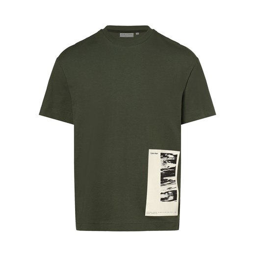 Calvin Klein T-shirt męski Mężczyźni Dżersej oliwkowy nadruk Calvin Klein L wyprzedaż vangraaf