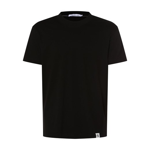 Calvin Klein Jeans T-shirt męski Mężczyźni Bawełna czarny jednolity ze sklepu vangraaf w kategorii T-shirty męskie - zdjęcie 162832928