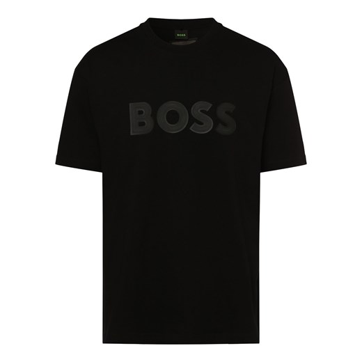 BOSS Green T-shirt męski Mężczyźni Bawełna czarny nadruk ze sklepu vangraaf w kategorii T-shirty męskie - zdjęcie 162832946