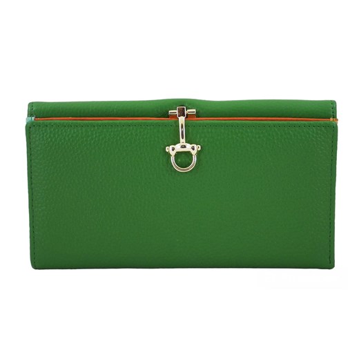 Duży portfel ze złotym zapięciem - Zielony ze sklepu Barberinis w kategorii Portfele damskie - zdjęcie 162836718