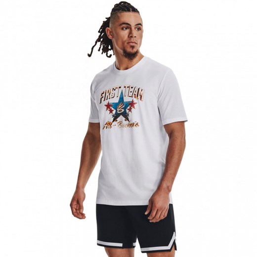 Męski t-shirt z nadrukiem Under Armour UA Curry All Star Game SS - biały ze sklepu Sportstylestory.com w kategorii T-shirty męskie - zdjęcie 162855377