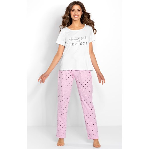 Piżama damska Flawless, Kolor biało-różowy, Rozmiar S, Momenti per me ze sklepu Intymna w kategorii Piżamy damskie - zdjęcie 162855807