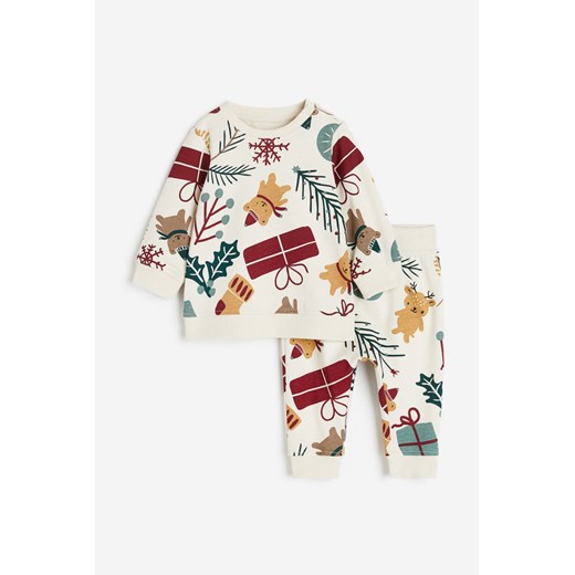 H & M - Komplet z grubego dżerseju 2-częściowy - Beżowy H & M 92 (1½-2Y) H&M