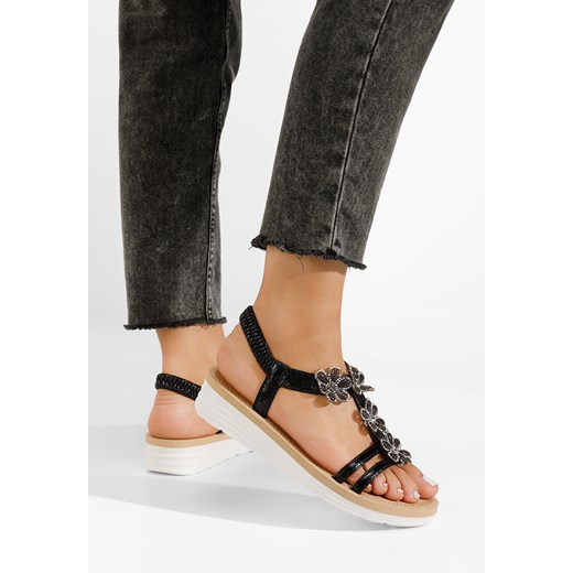 Czarne sandały damskie Eleane ze sklepu Zapatos w kategorii Sandały damskie - zdjęcie 162858625