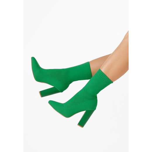 Zielone botki na słupku Seliah ze sklepu Zapatos w kategorii Botki - zdjęcie 162858737