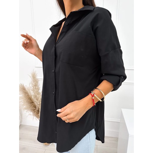 Czarna Koszula Oversize ze sklepu ModnaKiecka.pl w kategorii Koszule damskie - zdjęcie 162863608