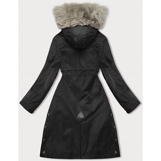 Damska parka z futerkiem czarna (5M3180-392) ze sklepu goodlookin.pl w kategorii Parki damskie - zdjęcie 162864578