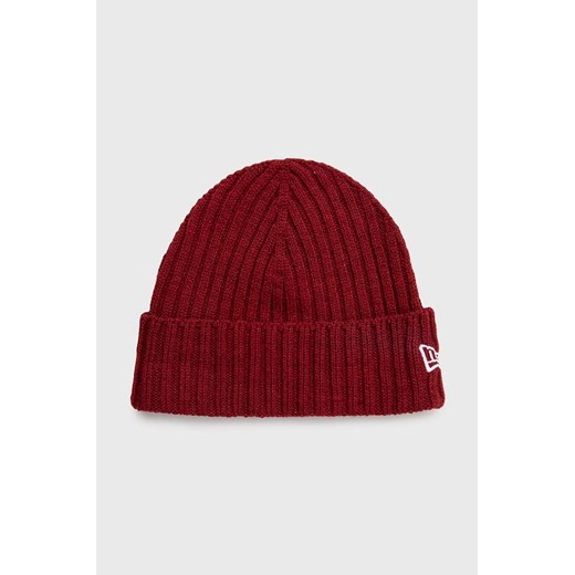 New Era czapka Cuff Beanie kolor bordowy  60364239 ze sklepu PRM w kategorii Czapki zimowe damskie - zdjęcie 162867427