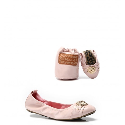 Różowe Torebkowe Balerinki Ballerina Pink Purse born2be-pl bezowy materiałowe