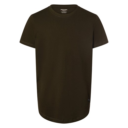 Jack & Jones T-shirt męski Mężczyźni Bawełna oliwkowy jednolity ze sklepu vangraaf w kategorii T-shirty męskie - zdjęcie 162897135