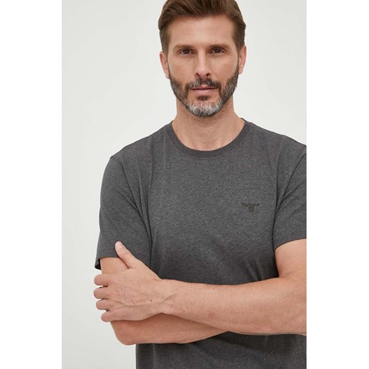 Barbour t-shirt bawełniany kolor szary gładki ze sklepu ANSWEAR.com w kategorii T-shirty męskie - zdjęcie 162902096
