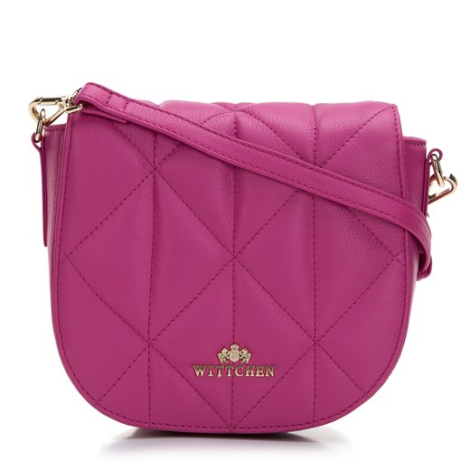 Damska torebka saddle bag z pikowanej skóry różowa ze sklepu WITTCHEN w kategorii Listonoszki - zdjęcie 162902839