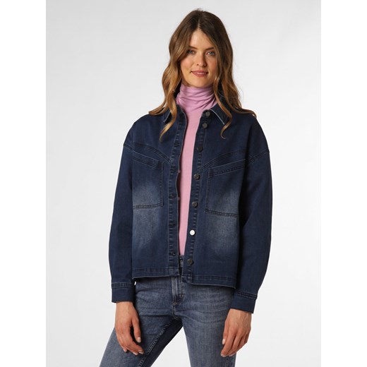 Marie Lund Damska kurtka jeansowa Kobiety Bawełna dark stone wypukły wzór tkaniny ze sklepu vangraaf w kategorii Kurtki damskie - zdjęcie 162903318