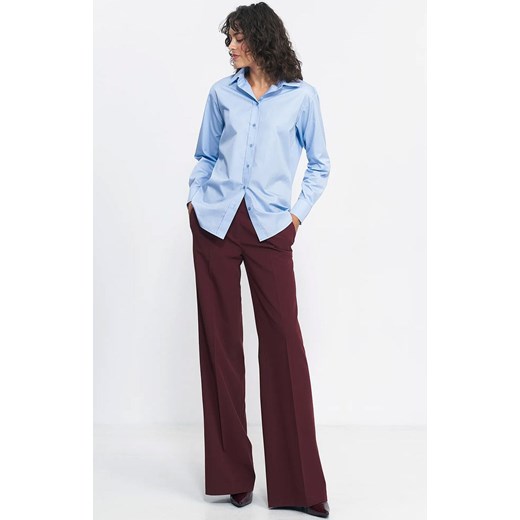 Spodnie typu wide leg w kolorze bordowym SD81, Kolor bordowy, Rozmiar 38, Nife ze sklepu Primodo w kategorii Spodnie damskie - zdjęcie 162906558