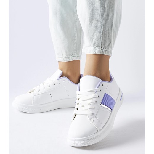 Białe sportowe buty z fioletowym akcentem Marei ze sklepu gemre w kategorii Trampki damskie - zdjęcie 162909636