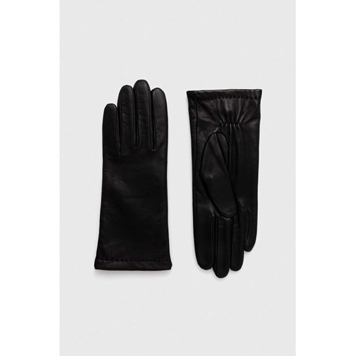Marc O&apos;Polo rękawiczki skórzane damskie kolor czarny ze sklepu ANSWEAR.com w kategorii Rękawiczki damskie - zdjęcie 162930897