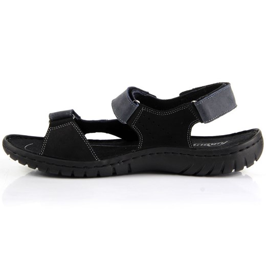 ŁUKBUT 993 skórzane sandały męskie lekkie komfortowe butyraj-pl czarny lato