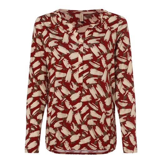 soyaconcept® Damska koszulka z długim rękawem Kobiety Bawełna bordowy wzorzysty ze sklepu vangraaf w kategorii Bluzki damskie - zdjęcie 162934458