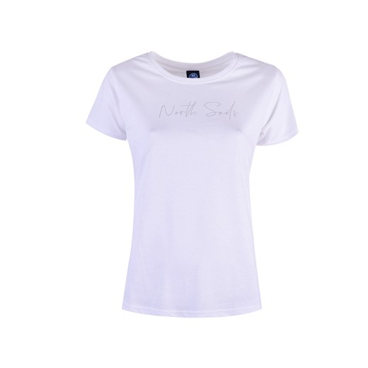 North Sails T-shirt | 90 2356 000 | T-Shirt S/S W/Logo | Kobieta | Biały ze sklepu ubierzsie.com w kategorii Bluzki damskie - zdjęcie 162936468