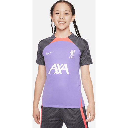 Koszulka piłkarska z krótkim rękawem dla dużych dzieci Nike Dri-FIT Liverpool F.C. Strike (wersja trzecia) - Fiolet ze sklepu Nike poland w kategorii Bluzki dziewczęce - zdjęcie 162939146