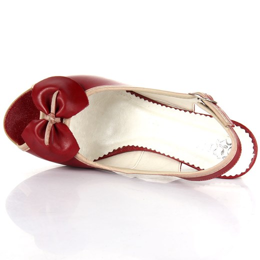 NATALII BRAT BUT 092 malinowe skórzane sandały damskie butyraj-pl czerwony sandały