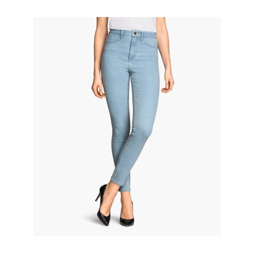  Dżinsy Skinny High  h-m mietowy jeans