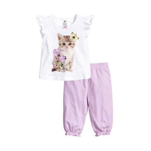  Dżersejowa piżama  h-m fioletowy dżersej