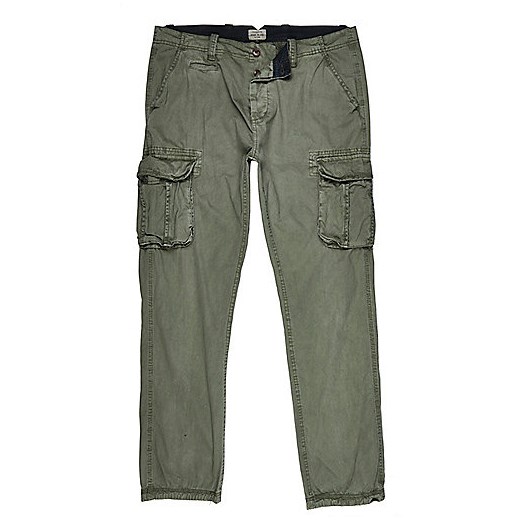 Khaki green cargo trousers river-island szary 