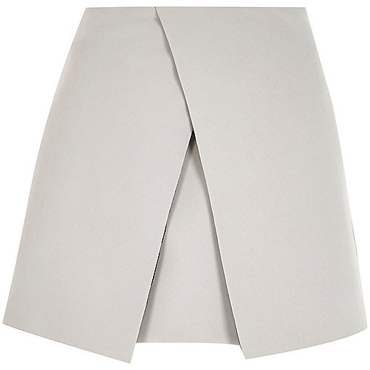 Grey wrap front mini skirt river-island szary mini