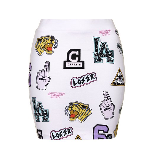 **Galaxies Mini Skirt by Illustrated People topshop bialy mini