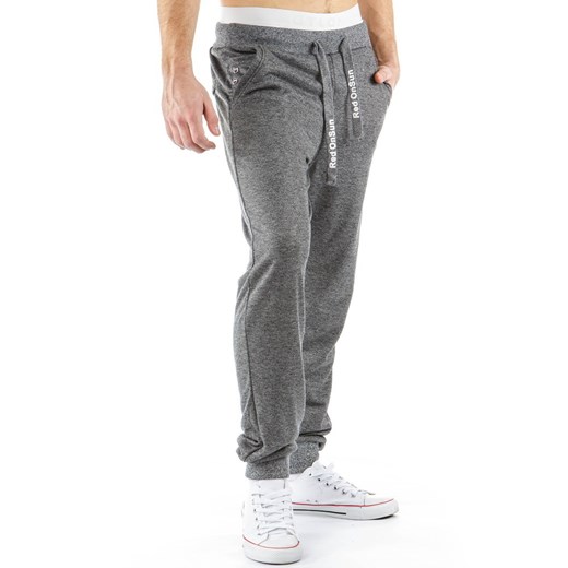 Baggy męskie sportowe spodnie (ux0147) dstreet szary bawełna