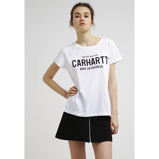 Carhartt JULIETTE Tshirt z nadrukiem white / black zalando szary krótkie