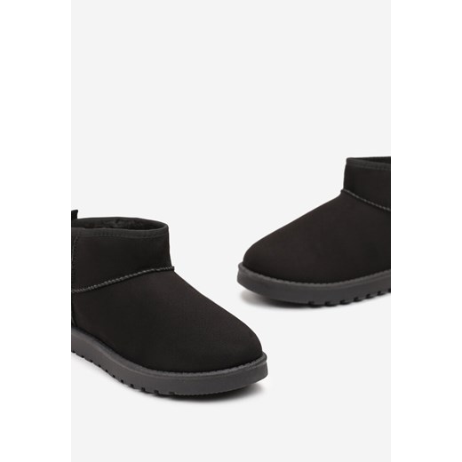 Buty zimowe dziecięce Born2be czarne zamszowe bez zapięcia 