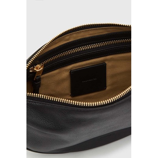 AllSaints torebka skórzana HALF MOON XBODY kolor czarny WB027Z ONE ANSWEAR.com