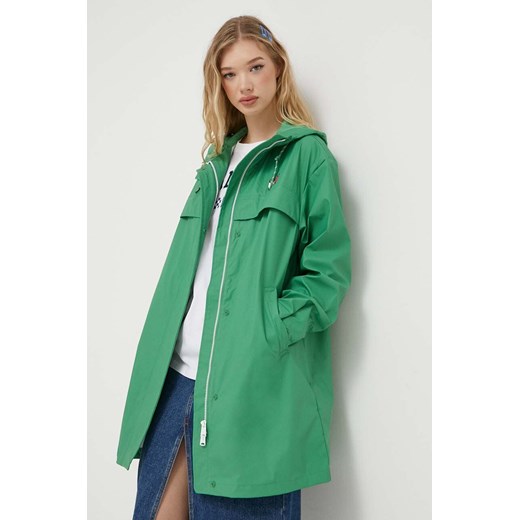 Tommy Jeans kurtka przeciwdeszczowa damska kolor zielony przejściowa Tommy Jeans M ANSWEAR.com